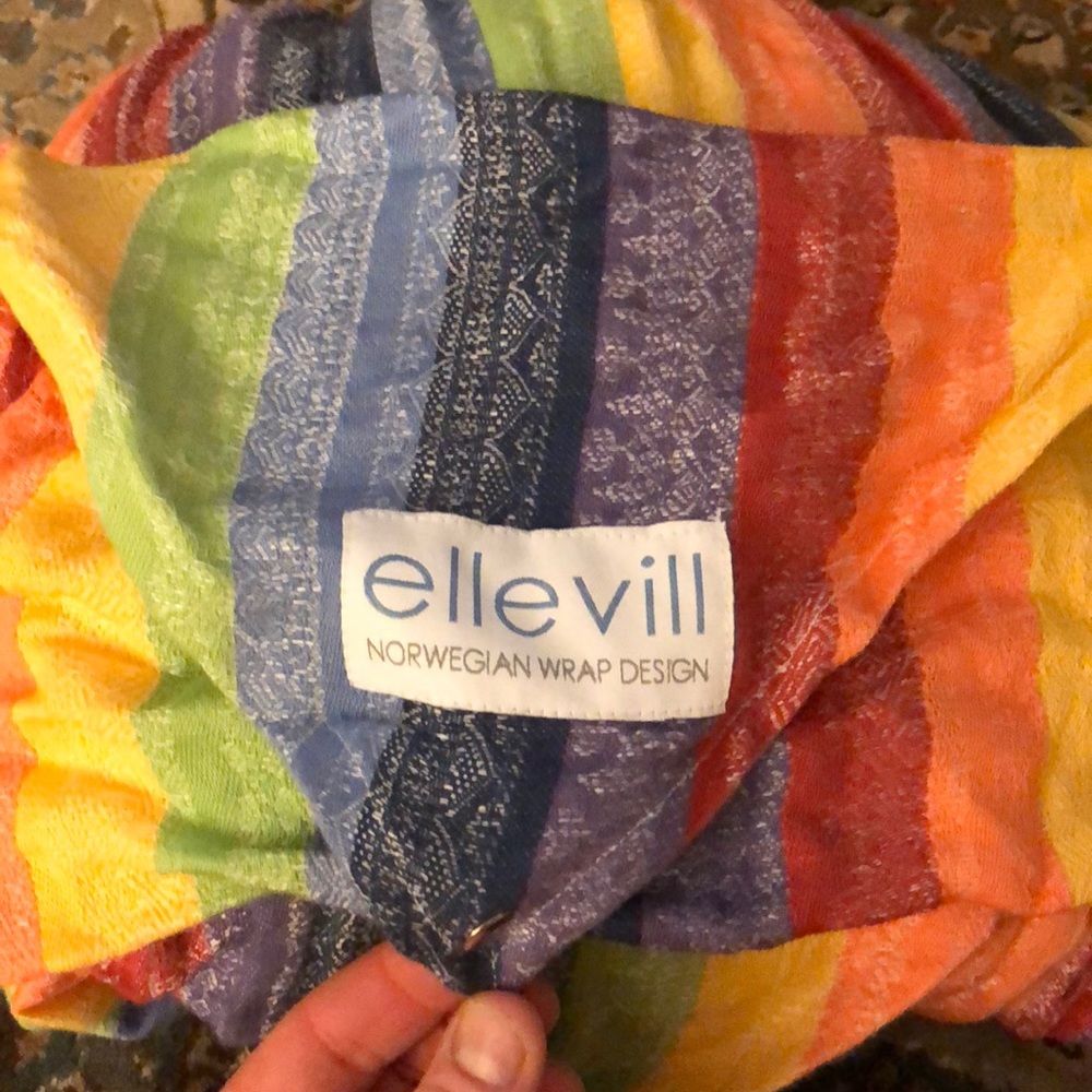 Ellevill Gaia Linen Rainbow Baby Carrier wrap
